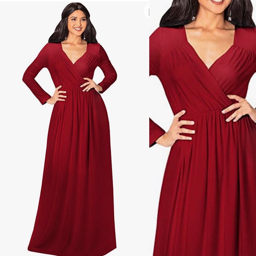 Long Sleeve Empire Cocktail Evening Versatile Maxi Dress